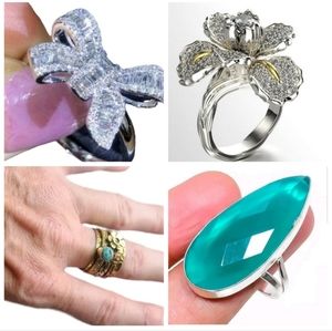🎖BUNDLE NWT Womens Semiprecious Gem Rings (S8.5-9.5)🕌TRENDING